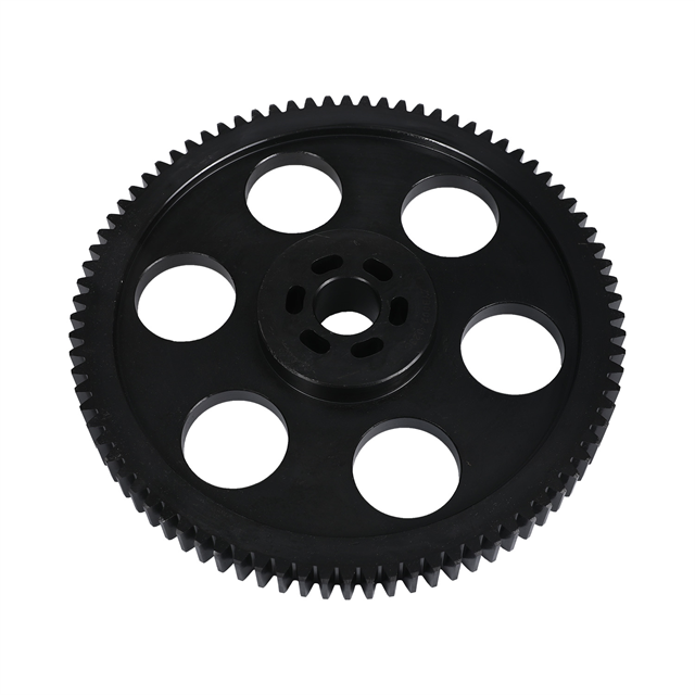 Large Diameter Spur Gear Heavy-duty large diameter spur gear featuring hardened teeth and custom bore, packaged for secure global industrial shipping