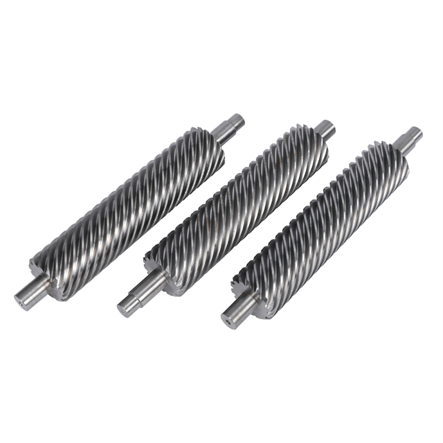 Durable forged steel helical gear shaft with precise helix angle for high-torque industrial transmission