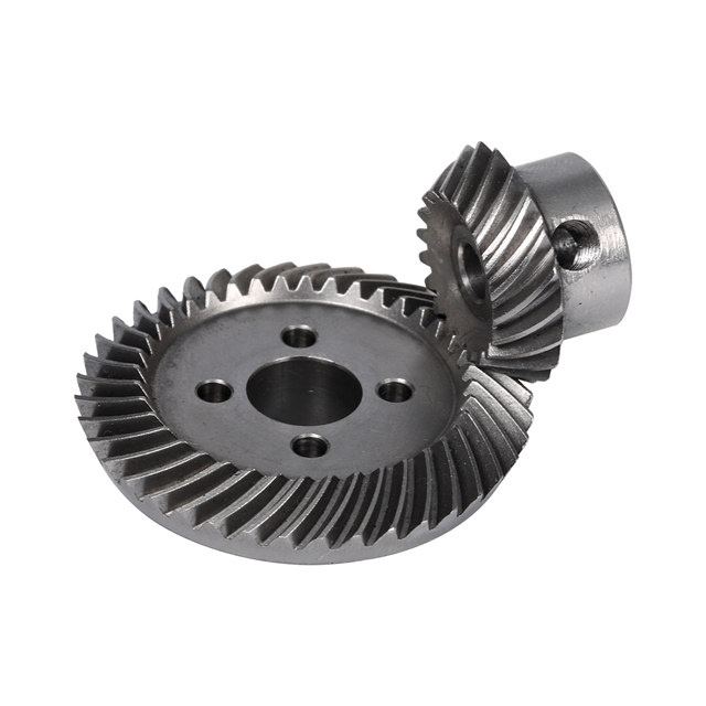 Precision Spiral Bevel Gear Set manufactured with 45# steel and high-frequency quenching for high-torque industrial applications